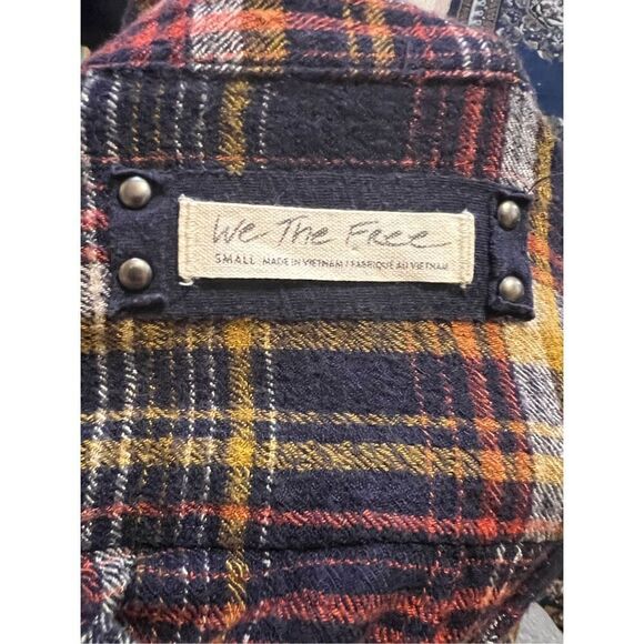 Free People Hidden Valley Plaid Flannel Big Shirt S - Picture 10 of 12